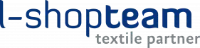 Logo L-SHOP-TEAM with wording l-shopteam textile partner